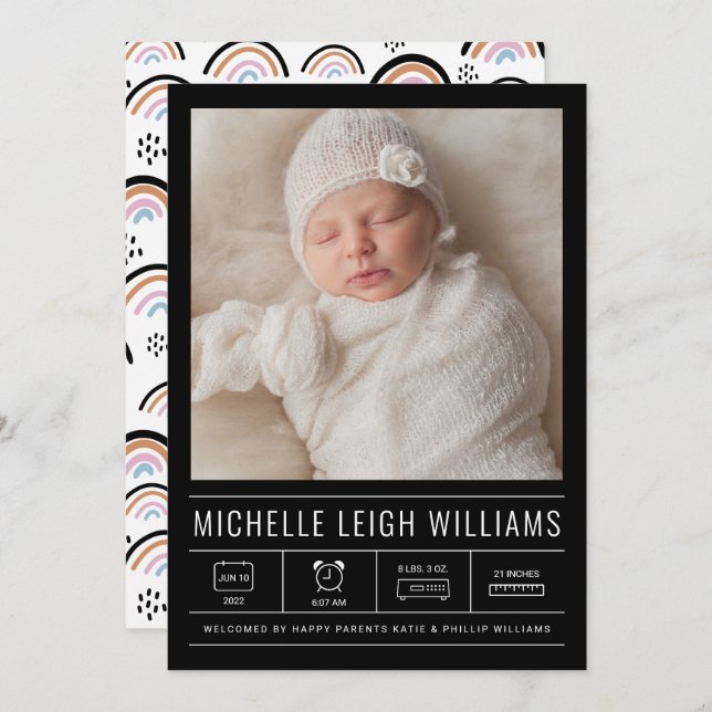 BABYANMELDUNG Fügen Sie Ihr Foto hinzu (Vorne/Hinten)