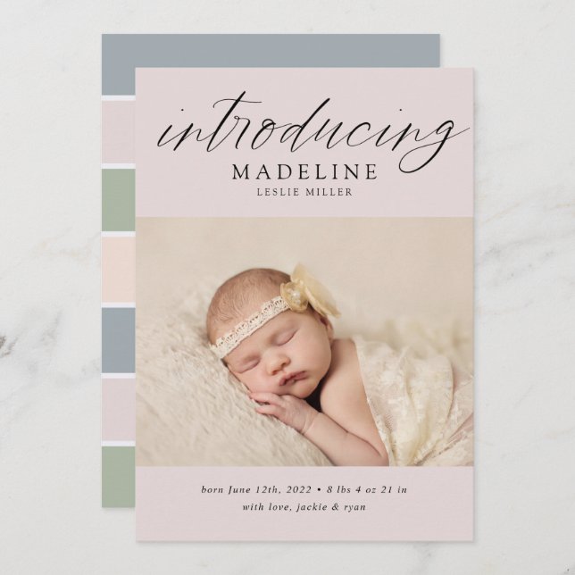 BABYANMELDUNG Fügen Sie Ihr Foto hinzu (Vorne/Hinten)