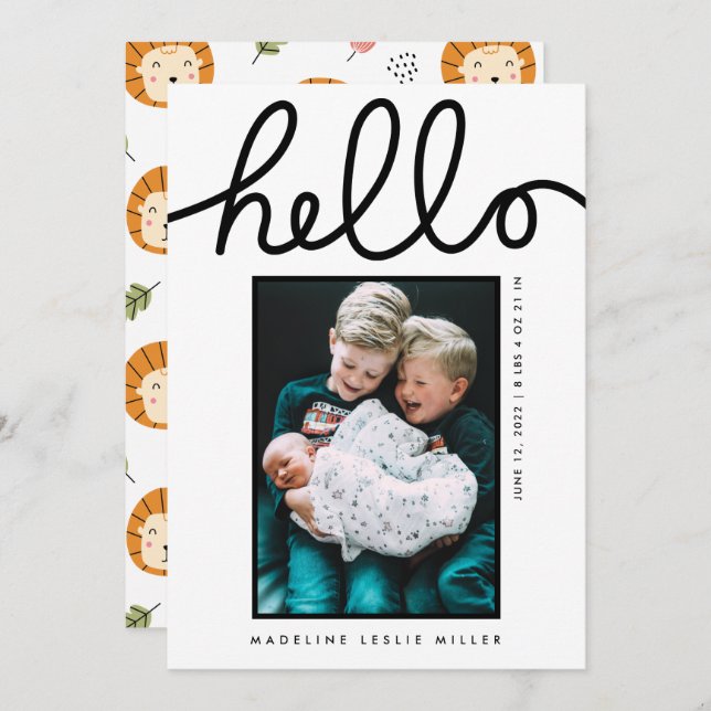 BABYANMELDUNG Fügen Sie Ihr Foto hinzu (Vorne/Hinten)