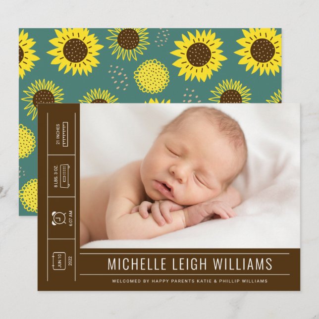 BABYANMELDUNG Fügen Sie Ihr Foto hinzu (Vorne/Hinten)