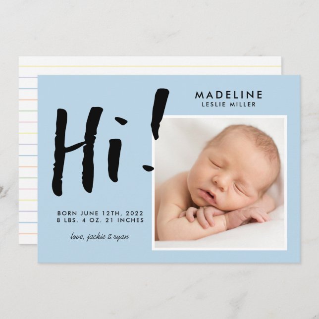 BABYANMELDUNG Fügen Sie Ihr Foto hinzu (Vorne/Hinten)