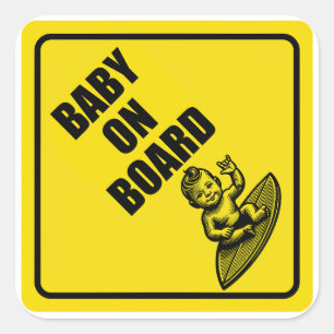 Babyaufkleber an Bord Quadratischer Aufkleber