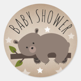 Babyaufkleber für Sleepy Bärenstars Runder Aufkleber