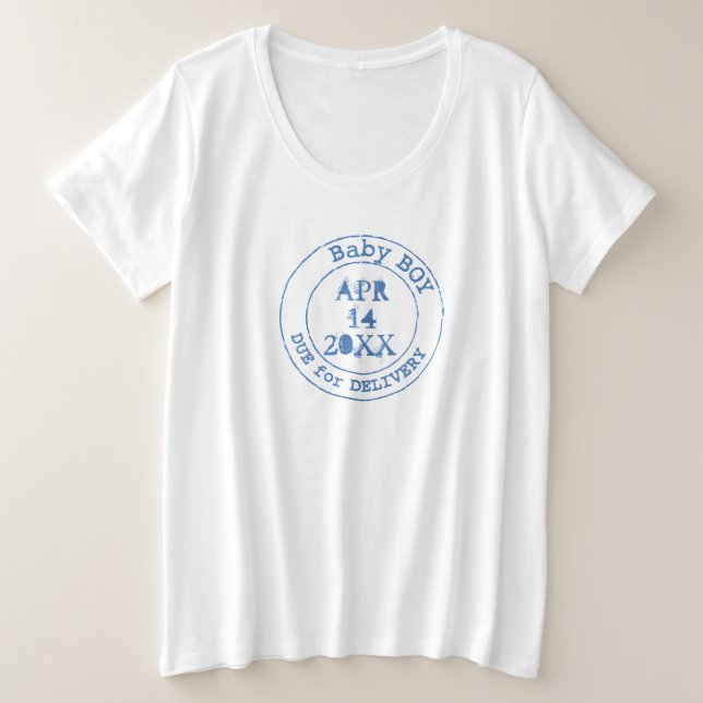 Babyauslieferung Porto Briefmarke Mutterschafts-Te Große Größe T-Shirt (Design vorne)