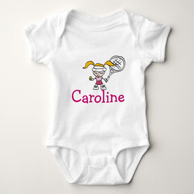 Babyausstattung mit individuelle Name und Tennis-C Baby Strampler (Vorderseite)