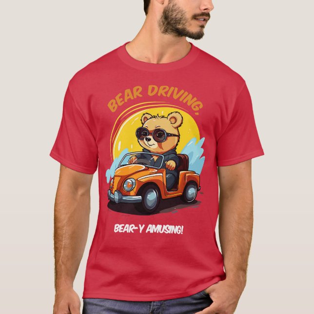 Babybär, der Auto fährt T-Shirt (Vorderseite)