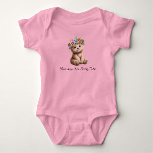 Babybär mit Blumenkrone sehr süß Baby Strampler
