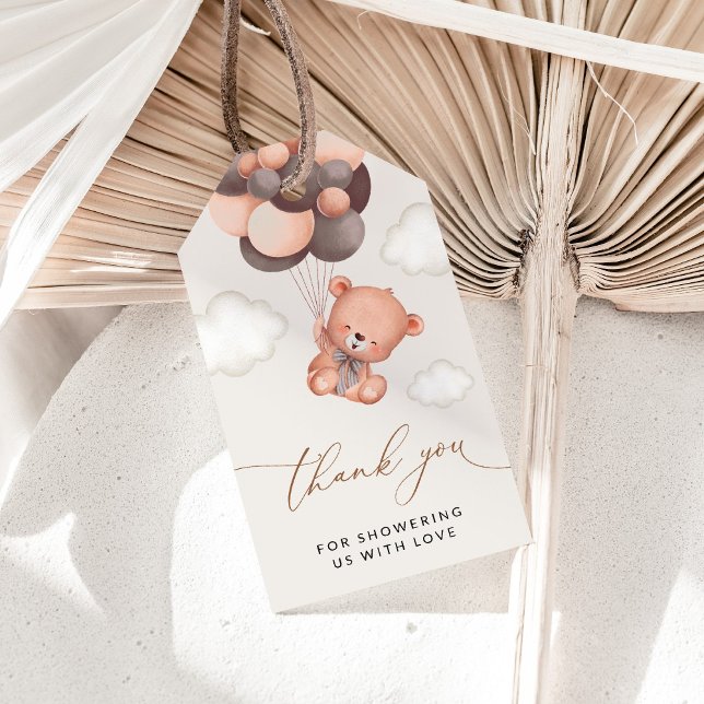 Babybär, Teddybär, Braunbälle, Babydusche Geschenkanhänger (Von Creator hochgeladen)