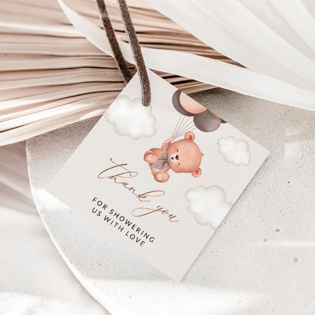 Babybär, Teddybär, Braunbälle, Babydusche Geschenkanhänger (Von Creator hochgeladen)