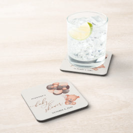 Babybär, Teddybär, Braunbälle, Babydusche Getränkeuntersetzer