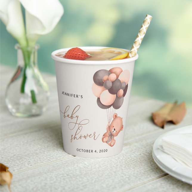 Babybär, Teddybär, Braunbälle, Babydusche Pappbecher (In Situ)