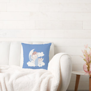 Babybärchen schlafen auf dem Mond Kissen