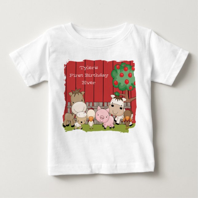 Babybarnyard-Freund-Säuglings-Strampler Baby T-shirt (Vorderseite)