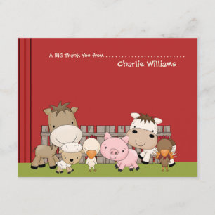Babybarnyard-Freunde danken Ihnen zu kardieren Dankeskarte