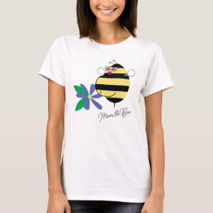 Babybauch Blaues Blumen-Mama-wird-Biene-mit-Brille T-Shirt