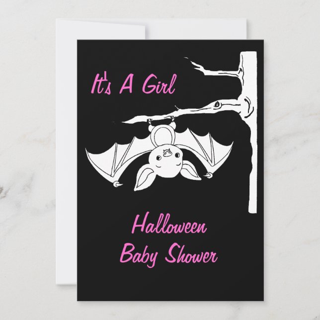 Babybett Halloween Babydusche Einladungskarten (Vorderseite)