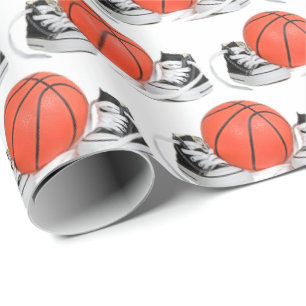 Babybettchen mit Basketball Geschenkpapier