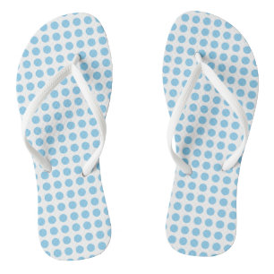 Babyblau auf weißen mittleren horizontalen Polka-P Flip Flops