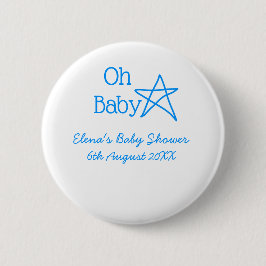 Babyblau-Babydusche - Name der Vergangenheit Button