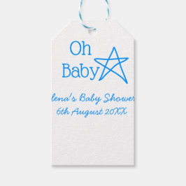 Babyblau-Babydusche - Name der Vergangenheit Geschenkanhänger