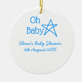 Babyblau-Babydusche - Name der Vergangenheit Keramik Ornament