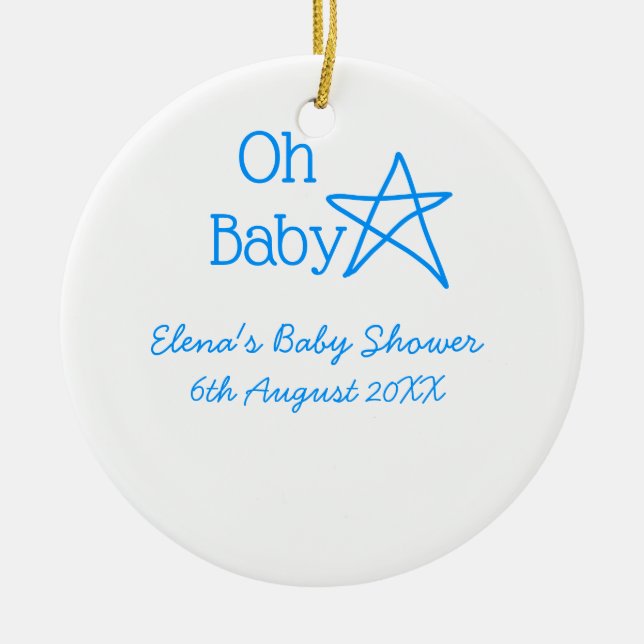 Babyblau-Babydusche - Name der Vergangenheit Keramik Ornament (Vorne)