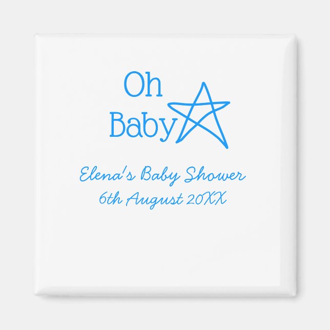 Babyblau-Babydusche - Name der Vergangenheit Magnet (Vorne)