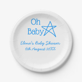 Babyblau-Babydusche - Name der Vergangenheit Pappteller