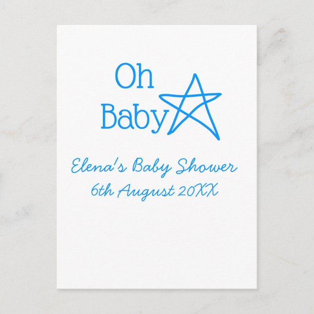 Babyblau-Babydusche - Name der Vergangenheit Postkarte (Vorderseite)