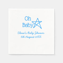 Babyblau-Babydusche - Name der Vergangenheit Serviette