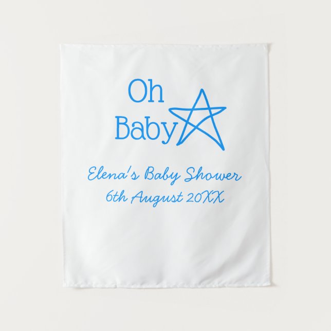 Babyblau-Babydusche - Name der Vergangenheit Wandteppich (Vorderseite)