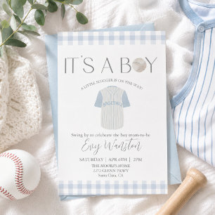 Babyblau Baseball Oh, Junge Baby-Party-Einladung Einladung