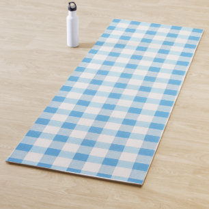 Babyblau Gingham Yogamatte