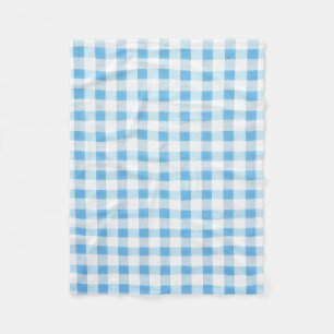 Babyblau kariert fleecedecke