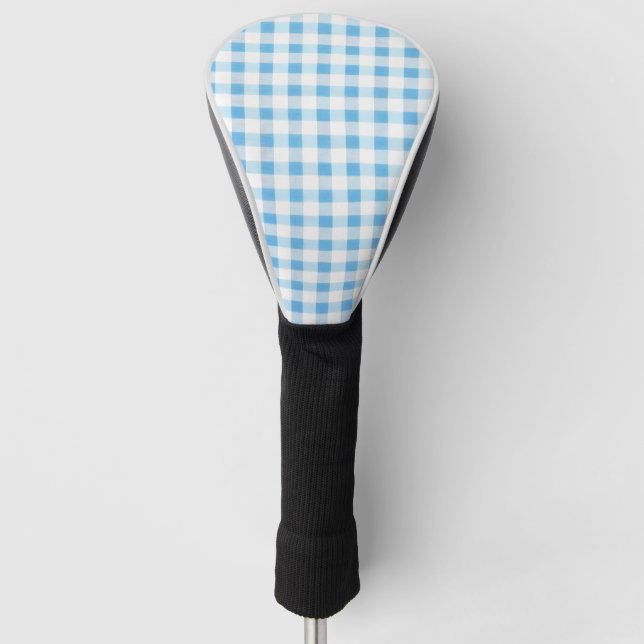 Babyblau kariert golf headcover (Vorderseite)