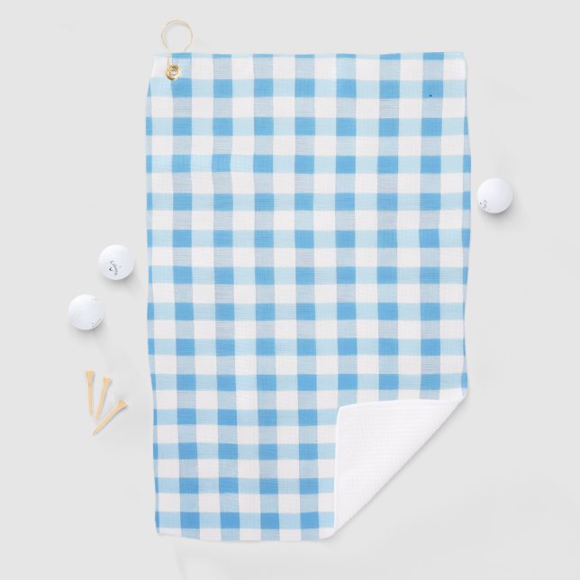 Babyblau kariert golfhandtuch (Insitu)