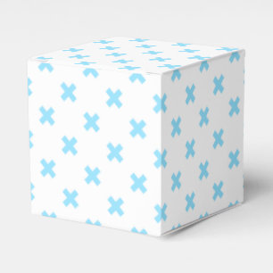 Babyblau-Kreuzstiche auf Weiß Geschenkschachtel