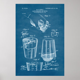 Babyblau Patent für flüssige Strainer und Mixer Poster