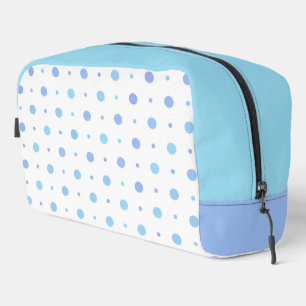babyblau und pastellblau gepunktet waschbeutel