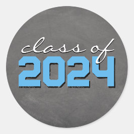 Babyblau und Weiß-Abschluss-Aufkleber Runder Aufkleber