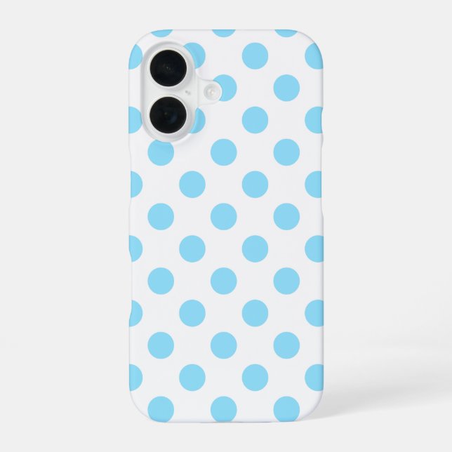 Babyblau und weiße Tupfen Case-Mate iPhone Hülle iPhone 16 Hülle (Rückseite)