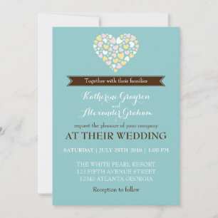 Babyblau Weiße Kleine Herzen Hochzeitseinladung Einladung