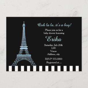 Babyblauer Eiffelturm Paris Junge Baby Shower Einl Einladung