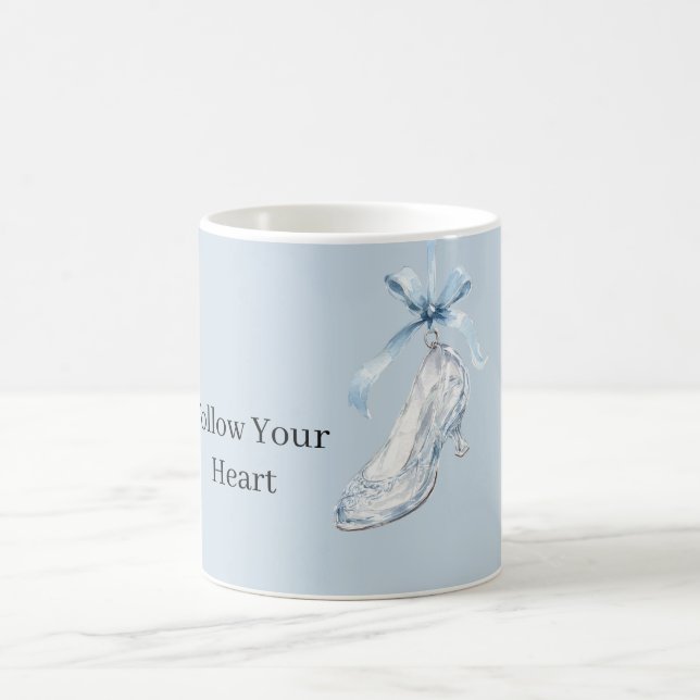 Babyblauer Pantoffel-Hochhacken-Schleife Kaffeetasse (Mittel)