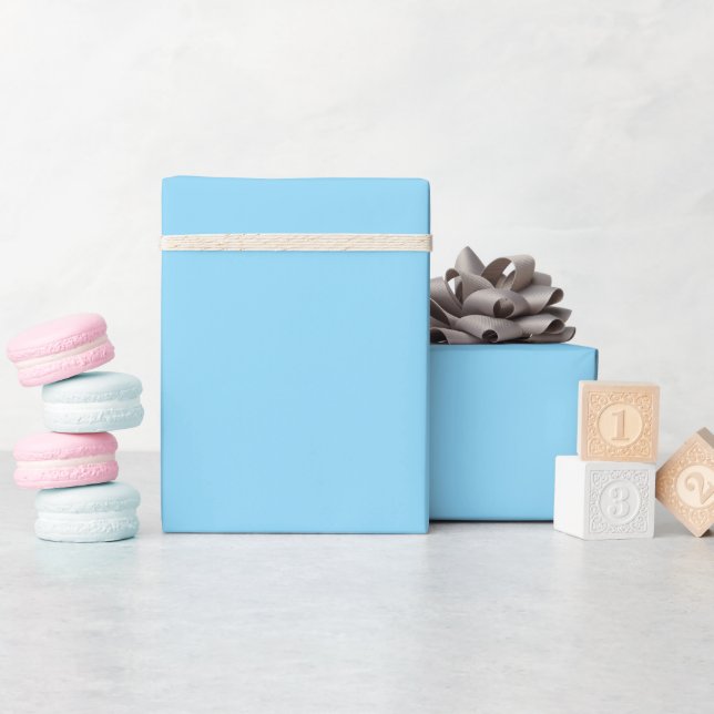 Babyblaues einfarbiges Geschenkpapier Rolle (Babyparty)