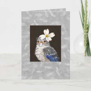 Babyblubird mit Federhintergrundkarte Karte