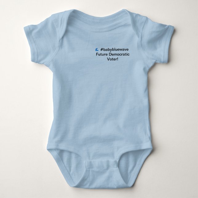 #babybluewave zukünftiger demokratischer Wähler! Baby Strampler (Vorderseite)