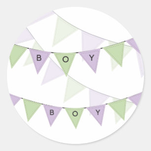Babybock Banner Cupcake Topper Label Runder Aufkleber