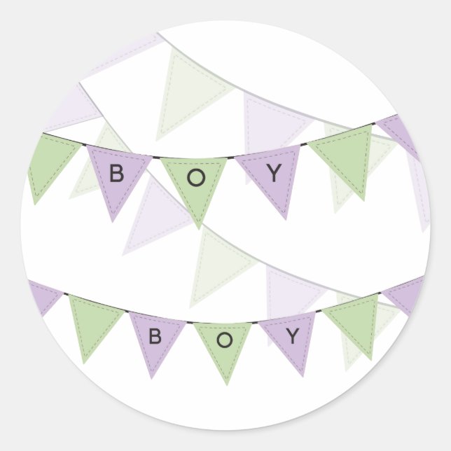 Babybock Banner Cupcake Topper Label Runder Aufkleber (Vorderseite)