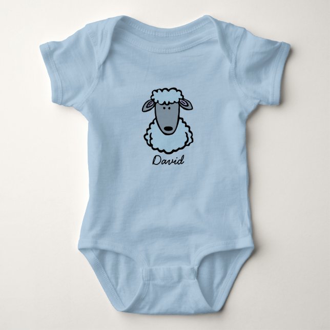 Babybody blau "David" Baby Strampler (Vorderseite)